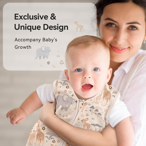 6-12 0.5 3 Pack 100% 2-Way Unnivoll Baby Sleep Sack Months Tog Wearable Blanket Baby, Cotton Lightweight Sleeping Sack