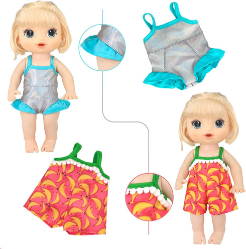 9 Sets 10-12 Inch Dolls,12 Inch Set,Best UNICORN ELEMENT Alive Baby Doll Clothes for Girl Baby Doll Clothing Dress