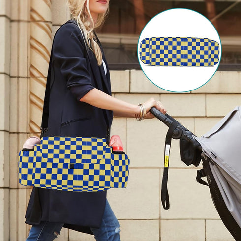 miaozhen Yellow and Blue Check stroller storage organizer stroller caddy bag infant bolsa para carreola accesorios para