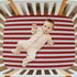 Pigsaly 27x39 Inch Crib Sheets Dark Red Grey Vertical Stripes Baby Sheet for Standard Crib Mattress Boys Girls Toddler