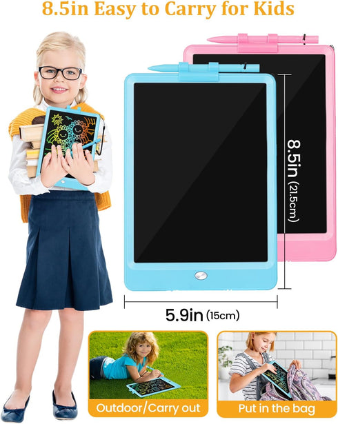 Drawing Tablet, 2 Pack LCD Writing Tablet for Kids, Colorful Erasable Electronic Doodle Board, Educational Toy for 3+