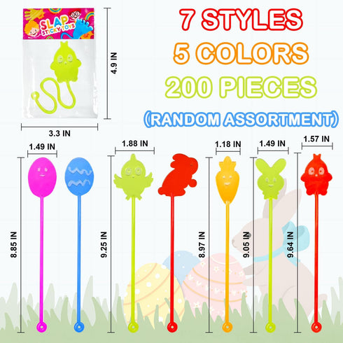 200 Pack,Non Easter Bulk Party Favors Egg Hunt Supplies for Toddler Candy Easter Sticky Hands Basket Pinata Egg