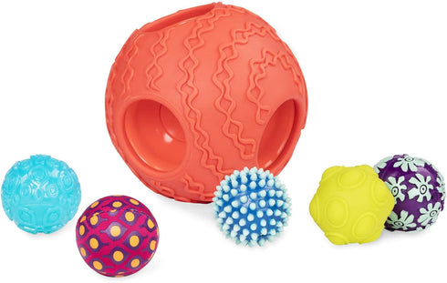 B. toys- B. baby- Baby Ballss– 1 Big Textured Ball with 5 Small Sensory Balls, Developmental Toys for Babies