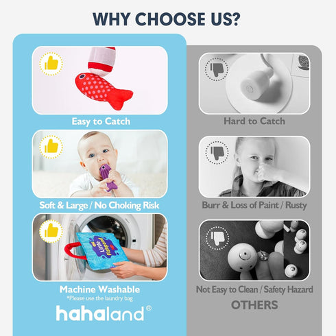1 10 1 Counting, hahaland Montessori Toys for Year Old Boy Girl Birthday Gift - in Cloth Fishing Game Toddler Toys