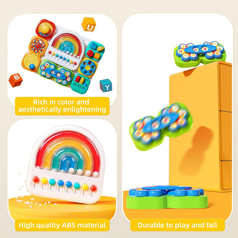 3.0 1-6 7 auby Busy Board Detachable & Assemblable Educational Sensory Toy for Toddlers Portable Learning Activity