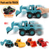4Pcs Friction Powered Construction Truck Toys, Push and Go Vehicles for Outdoor Play, Gift for Boys Ages 3-8