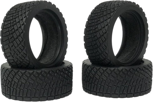 4PCS 65mm RC Rally Car Rubber Tires and Plastic Plating Wheel Rims Set for 1/10 RC On-Road Racing Car (Gold Silver)