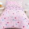 Viviland Purple Heart Toddler Comforter Sets, Cute Girls Toddler Bedding Set, Soft