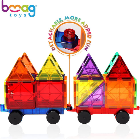 Bmag 2PCS Magnetic Car Set, Construction Vehicle Building Tiles, STEM Educational Magnet Toys for Boys and Girls