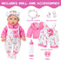 XFEYUE 12" Set,12 Inch 3+ Baby Doll with Pink Bowknot Clothing Realistic Baby Dolls with Clothes
