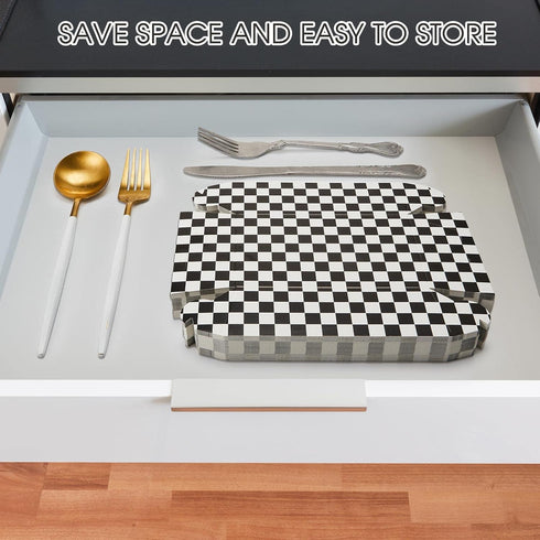 100 2 lb Pieces Race Car Checkered Trays, Racing Themed Fast One&two Birthday Decorations for Boys, Checkered Paper