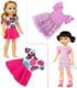 Ecore Fun 10 Sets Doll Clothes Outfits for 15 Inch Girl Dolls, 14.5 Inch Dresses, Pajamas, Hair Clips