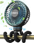 FRIZCOL Stroller Fan for Baby - Portable Rechargeable Fan, Battery Operated for Handheld/Clip On/Car Seat/Camping