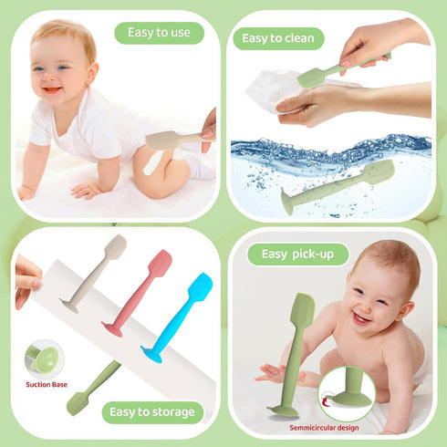 Case,2 2 1 Baby Diaper Cream Spatula with Large Diaper Spatula with Travel Case Gift Box,Soft Butt Paste Spatula Baby