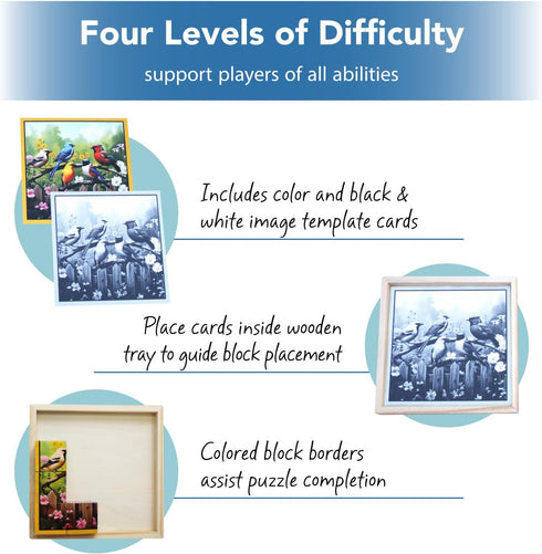 16-Piece, Six Large Piece Puzzles for Seniors with Dementia, Alzheimers, Parkinsons Engaging Activities for Elderly