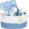 KiddyCare Diaper Caddy Organizer for Baby Nursery, X-Large Basket with Handle Lid, Nursing Caddy with Changing Table