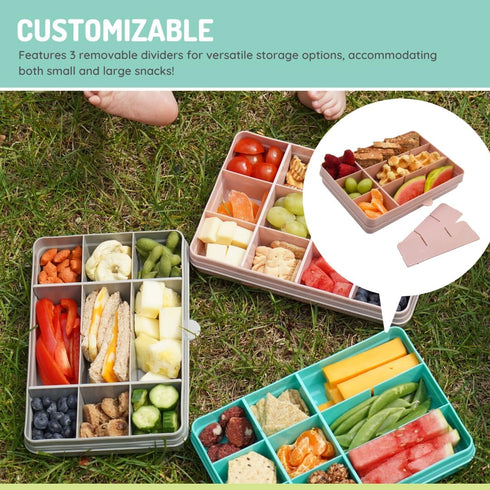 melii Snackle Box, Divided Snack Container for Kids, Food Storage with Removable Dividers, Arts & Crafts, 12