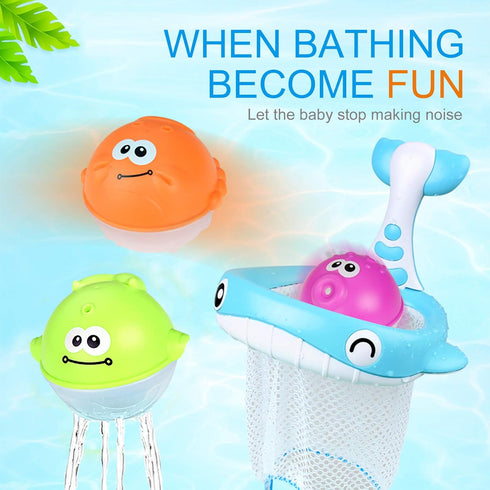MoraBaby Sets, 36 Set Bath Toy Foam Bath Letters and Numbers, Floating Squirts Animal Toys with Fishing Net