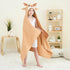 Cozy, Children(50"x30") Style Quarters Brown Elk Hooded Towel for Kids Soft, Absorbent Cotton, Embroidered Baby Bath