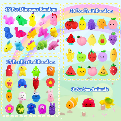 MEZHOBBY 120pcs Mochi Squishies Squishy Toy Party Favors for Kids Classroom Prize Mochi Squishy Mini Kawaii squishies