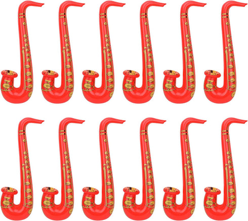 Inflatable Saxophone Musical Instruments, Microphone Party Supplies, 12pcs Red Bag Fillers for Hen Night Stag Dress Up