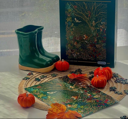 1000 Gibsons The Art File Secret Garden Piece Jigsaw Puzzle Made in America Beautiful Animal & Forest Garden Artwork