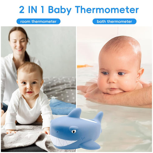 b&h Baby Bath Thermometer, Digital Toddler Thermometer for Bathtub and Room, Waterproof Shark Floats in Water