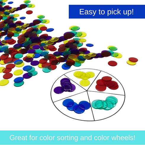 MR CHIPS Plastic Bingo Chips for Games - 150 Count Bag in Solid and Transparent Colors, Red 3/4 Inch
