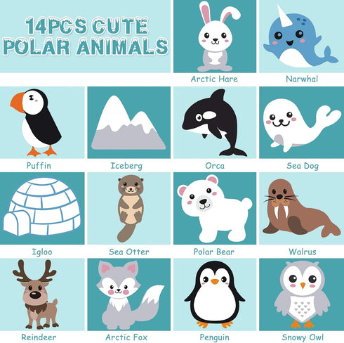 14 CiyvoLyeen Polar Animals Sewing Kit for Kids Make Your Own Winter Polar Animals Felt Plush Craft Kit Includes