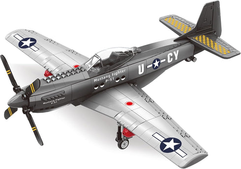 General Jim's WWII US P-51 Mustang Historical Fighter Plane Brick Building Blocks
