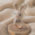Youuys Wooden Baby Rattle Toys - Easter Bunny Rattle for Baby, Natural Wood Shaker Rattle for Newborn Gifts (Bunny)