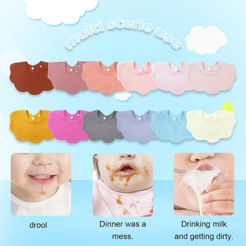 Soft Muslin Bibs for Teething & Drooling - Ideal for Newborns