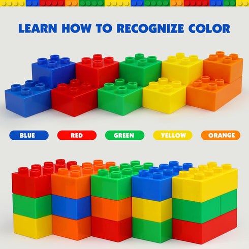 aotipol Building Blocks for Kids, 101-piece Large Classic Building Bricks Set, Basic STEM Toys Gift for All Ages