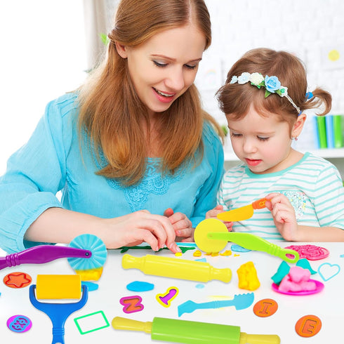 Set, 56 Sets 4-8, LCY WEDSHI Dough Tool Pcs Dough Tools for Kids Ages Dough Accessories Includes Alphabet Numbers
