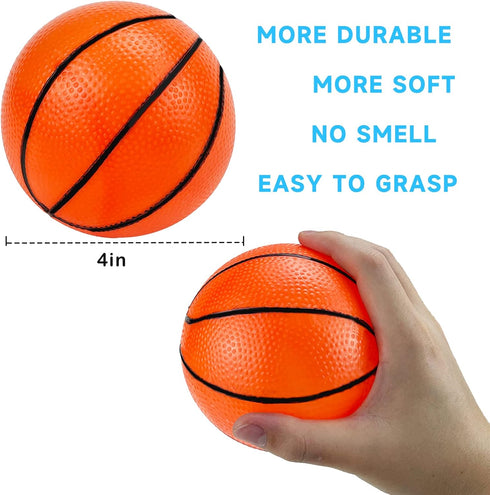 Hymaz 36 Pcs Mini Basketballs 4 Inch Rubber Balls with Pump for Kids Basketball Gifts - Inflatable Sports Party Favor