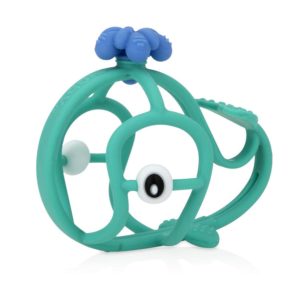 Nuby Chewy Chums All Silicone Soothing Teether, Whale for 3M+