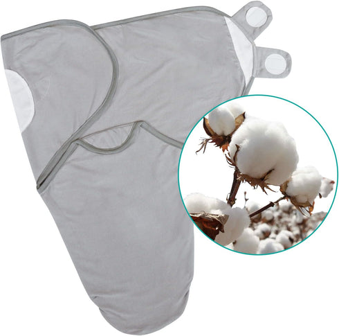 Biloban Baby Swaddles 0-3 Months for Boys Girls, Cotton Swaddle Blanket, Newborn Essentials, Grey & Navy, 2 Pack