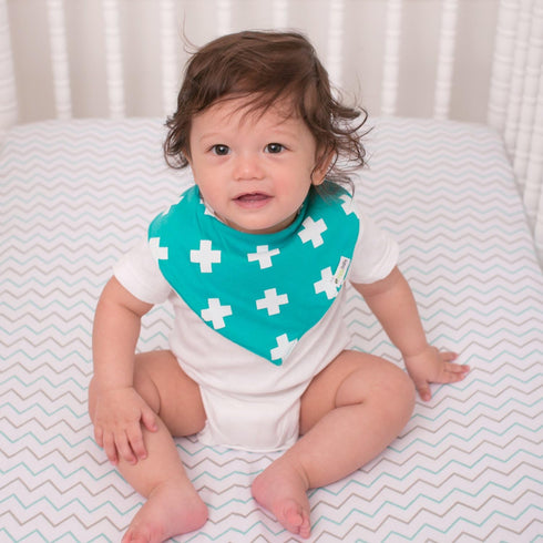 Chevron Blue/Grey Fitted Jersey Cotton Crib Sheet by Ziggy Baby