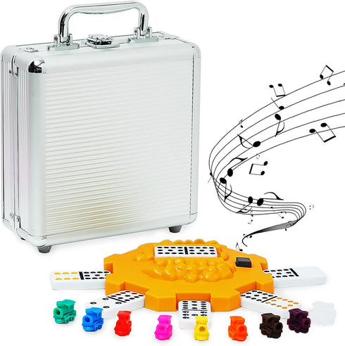 Yinlo Mexican Train Dominoes Set, Double 12 Dominoes Set: Colorful Dot Pips,