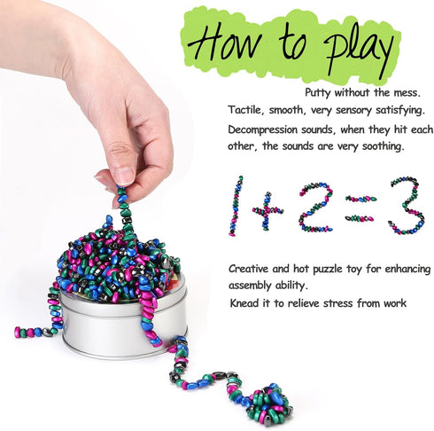 Alunmair 550pcs 4 1 Multicolor in Magnet Balls Desk Toys for Adults, Ferrite Crags Magnetic Putty Desk Fidget Toys