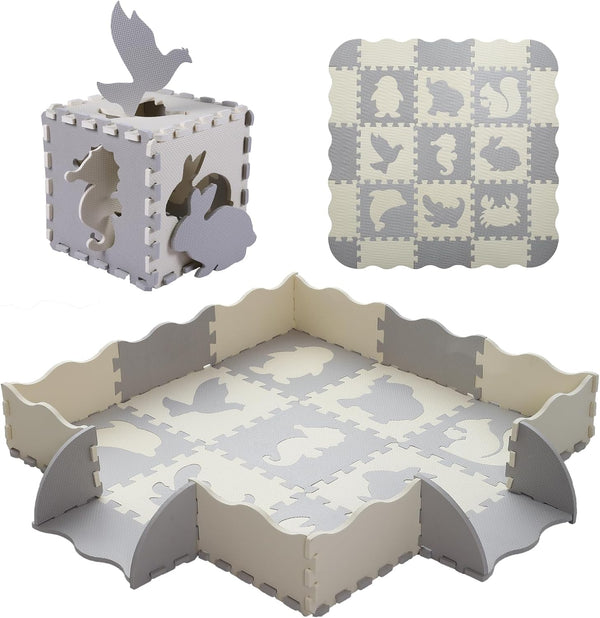 Foam Play Mat for Kids25Pcs Square Interlocking Puzzle Floor MatBaby Play Mat
