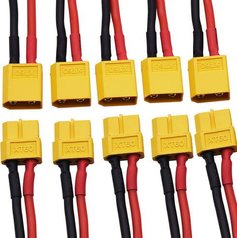 Blomiky XT60H 5 Pairs 14AWG Silicon Wire Extension Deans XT60 Plug Connector for RC Cars