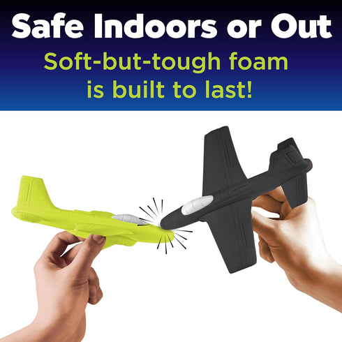 Creativity for Kids Stunt Squadron Glow-in-The-Dark Foam Fliers - Create 3 Foam Airplane Toys, STEM Kits for Ages 5-8+