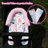 Baby Head Support and Strap Covers for Car Seat,Minky Infant Carseat Headrest for Newborn, Infant Car Seat Insert Pad