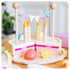 Playset 3 4 5 UMU Wooden Birthday Cake Pretend Kitchen Toy with Candles Numbers Fruits & Toppings Wooden Play Food