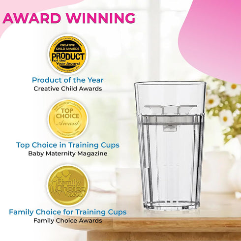 Reflo Smart Cup (Blue & Green 2-Pack) - Open Training Cup, Toddler Cup, 6oz, 360 Control-Flow