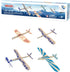 PLAYSTEM Balsa Wood Airplane Kit - 4 Pack Model Gliders & Rubber Band