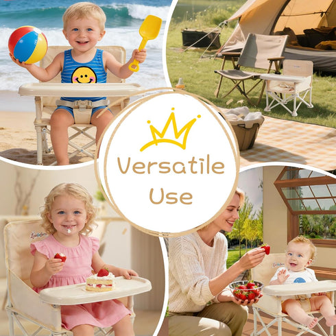 Lavilefora 3-in-1 Portable Baby Chair,Portable Baby Booster Seat with Tray,Folding Toddler High Chair