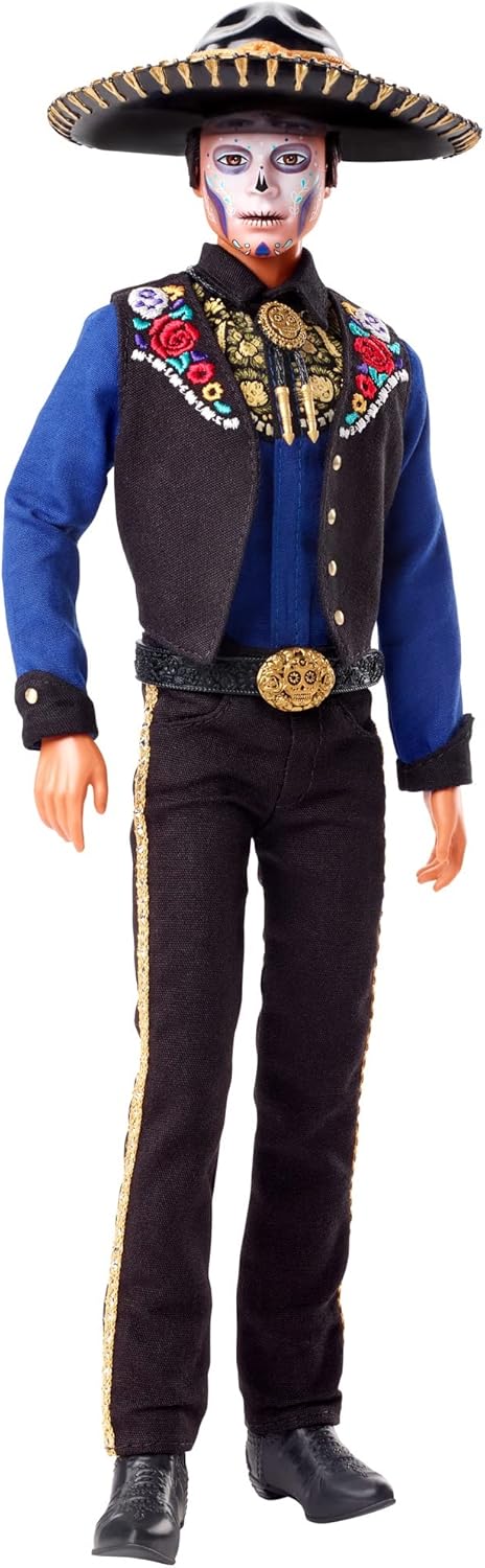 Barbie Signature Fashion Doll, 2022 Da De Muertos Ken Collectible Wearing Shirt,