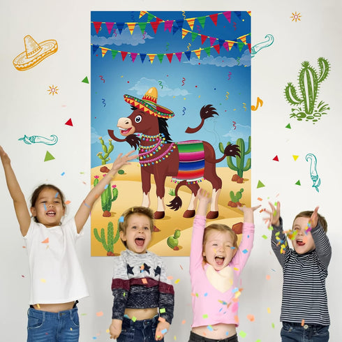 50 Hooqict Pin The Tail on The Donkey Party Games for Kids Birthday Party Supplies Decorations, Large Pin The Tail